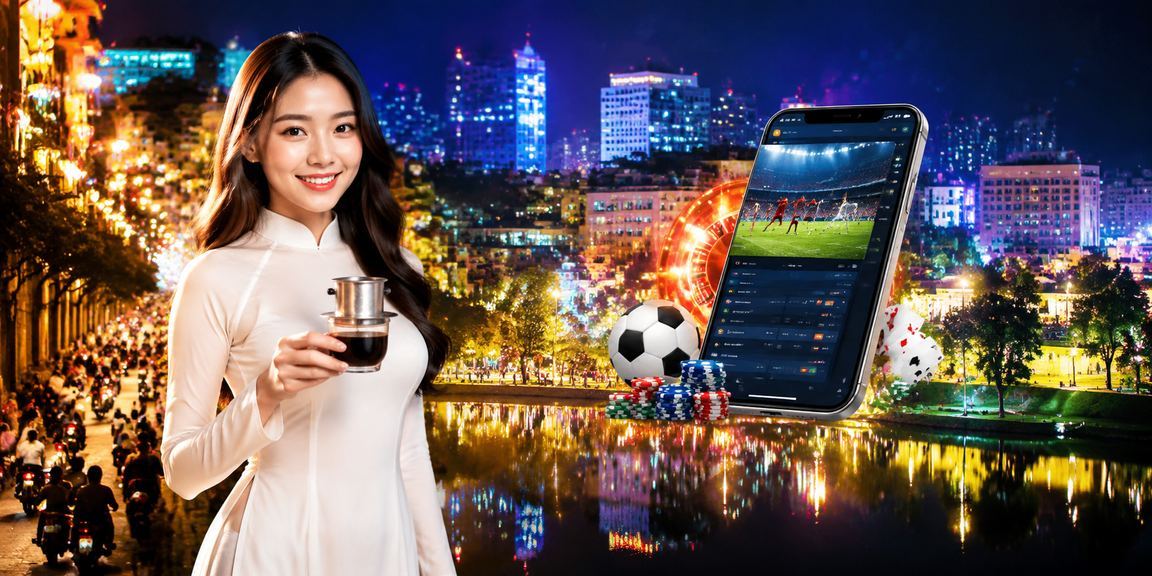 Phụ nữ mặc áo dài Đà Lạt thư giãn và tìm hiểu thông tin thể thao trực tuyến trên thiết bị cá nhân