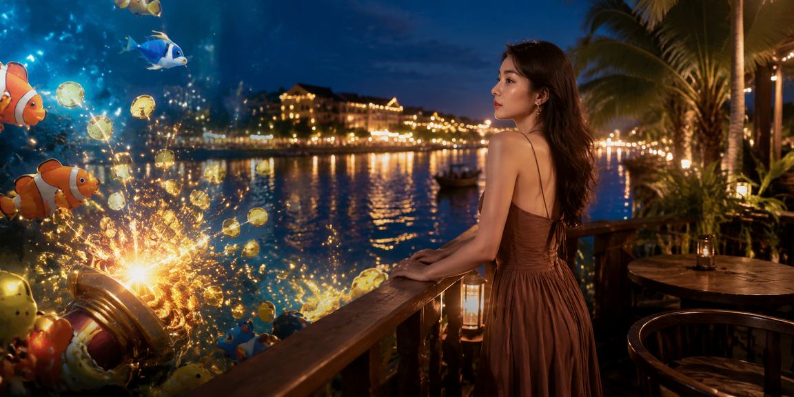 Khách hàng tận hưởng trải nghiệm cá cược trực tuyến trong không gian cà phê Hội An