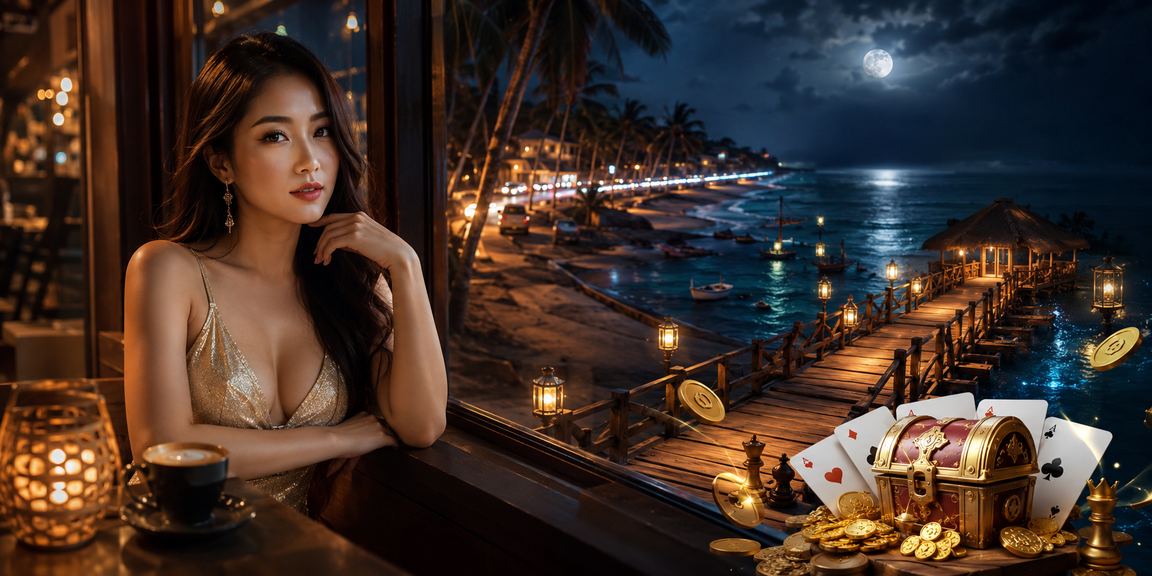 Không gian Mũi Né minh họa game bài trực tuyến trong buổi tối thư giãn