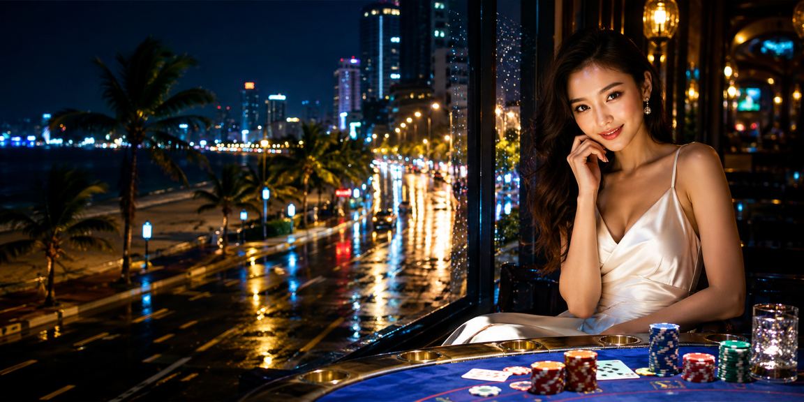 Người dùng tại Nha Trang thưởng thức cà phê và tham gia trò chơi Baccarat trực tuyến trên thiết bị cá nhân